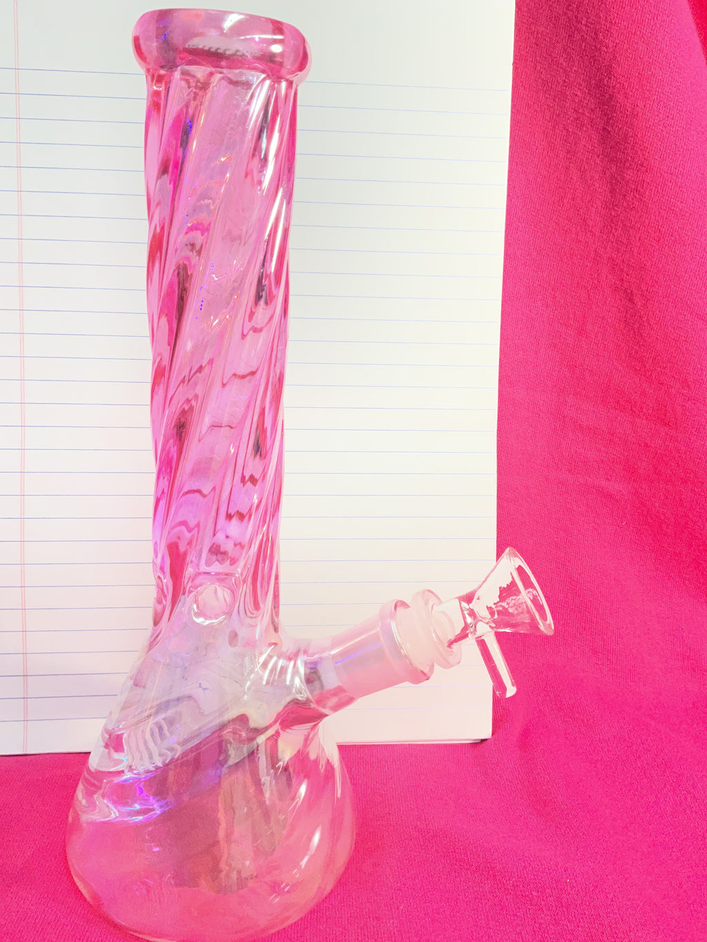 Pink glass water pipe bong