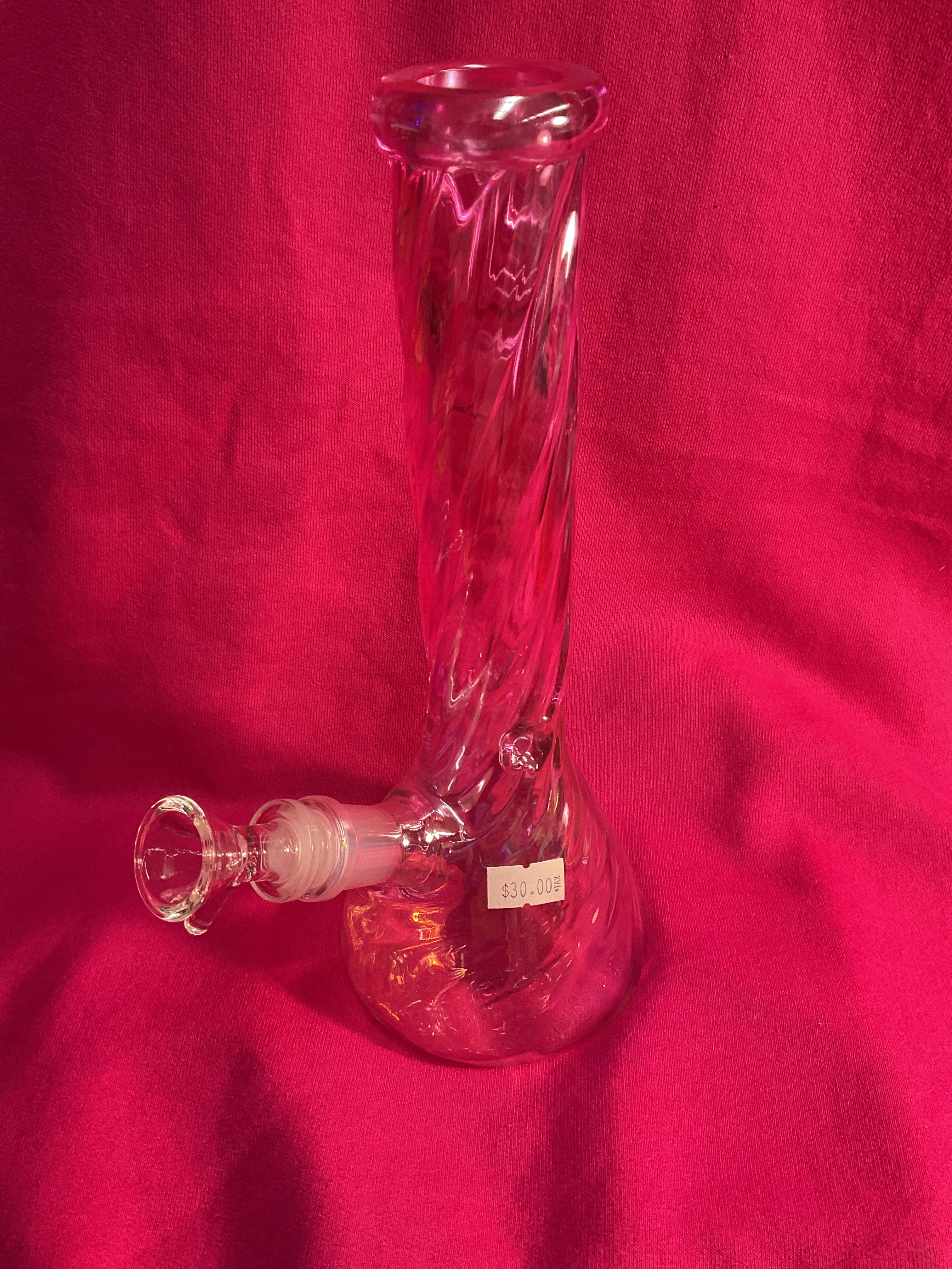 Pink glass water pipe bong